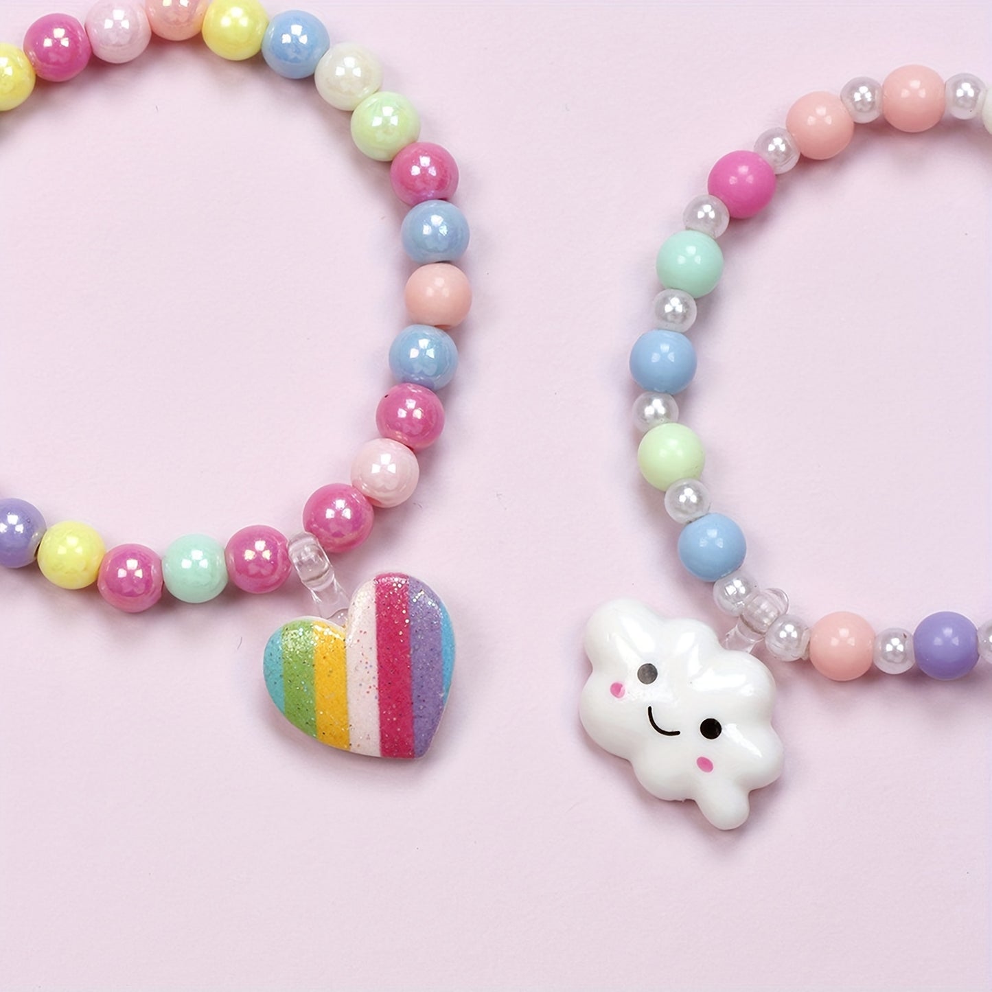 Rainbow Love Bead Bracelets β 6-Pack for Kids ππ