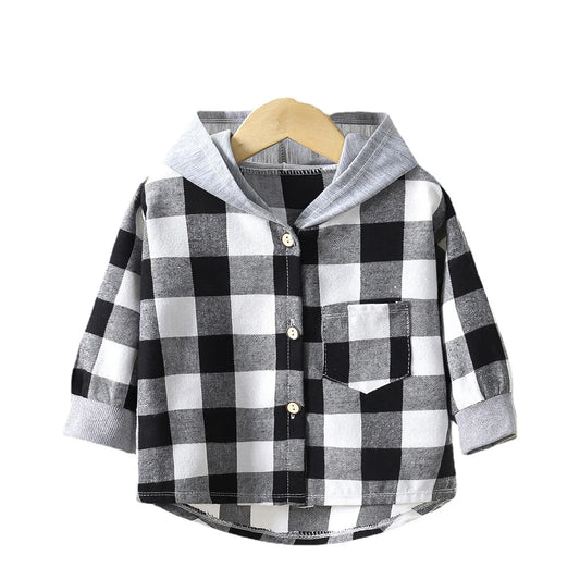 Plaid Hooded Shirt