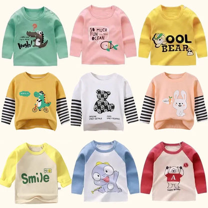 Kids Cartoon Long Sleeve Cotton Tee