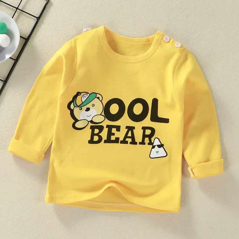 Kids Cartoon Long Sleeve Cotton Tee