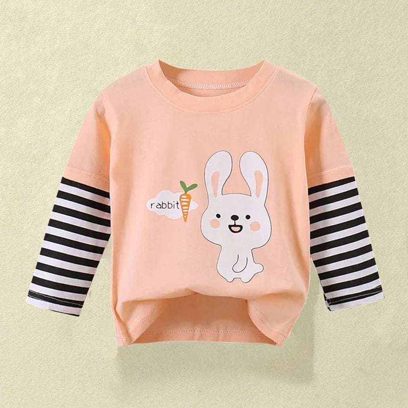 Kids Cartoon Long Sleeve Cotton Tee