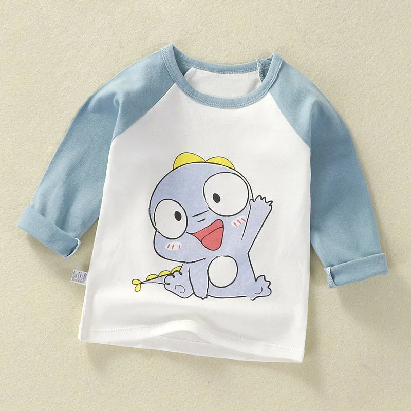 Kids Cartoon Long Sleeve Cotton Tee