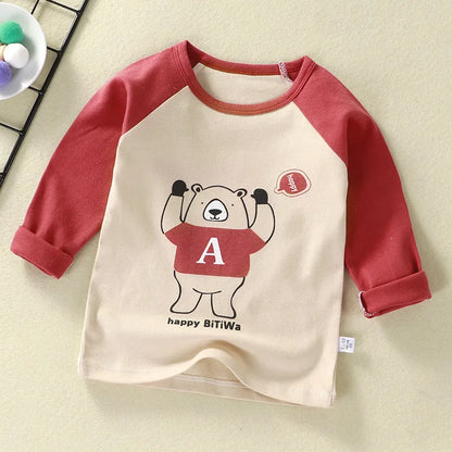 Kids Cartoon Long Sleeve Cotton Tee