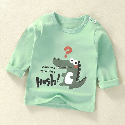 Kids Cartoon Long Sleeve Cotton Tee