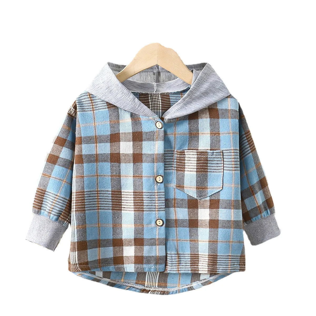 Plaid Hooded Shirt