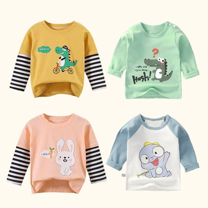 Kids Cartoon Long Sleeve Cotton Tee