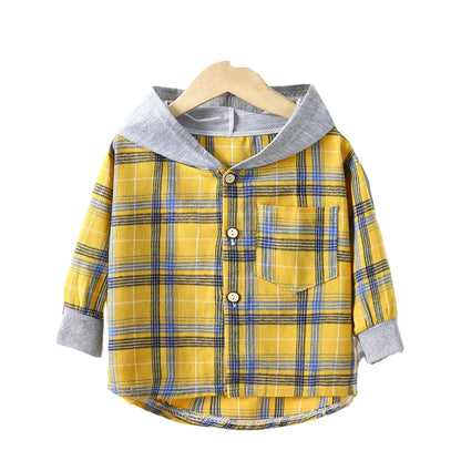 Plaid Hooded Shirt