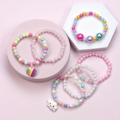 Rainbow Love Bead Bracelets – 6-Pack for Kids 🌈💖