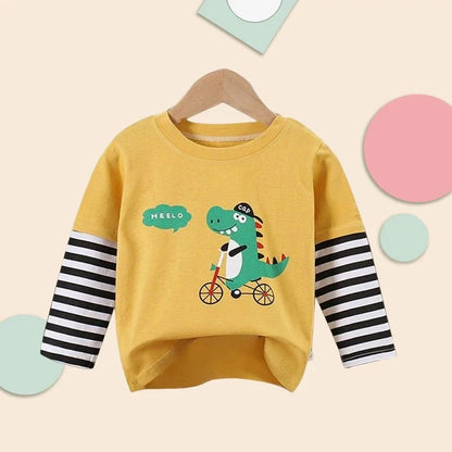 Kids Cartoon Long Sleeve Cotton Tee