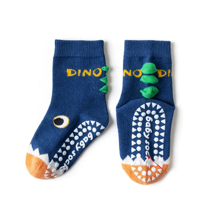 Kids' Non-Slip Cotton Socks (5 Pairs)