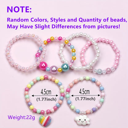Rainbow Love Bead Bracelets – 6-Pack for Kids 🌈💖