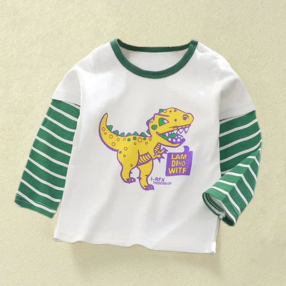 Kids Cartoon Long Sleeve Cotton Tee