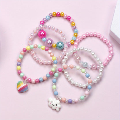 Rainbow Love Bead Bracelets – 6-Pack for Kids 🌈💖