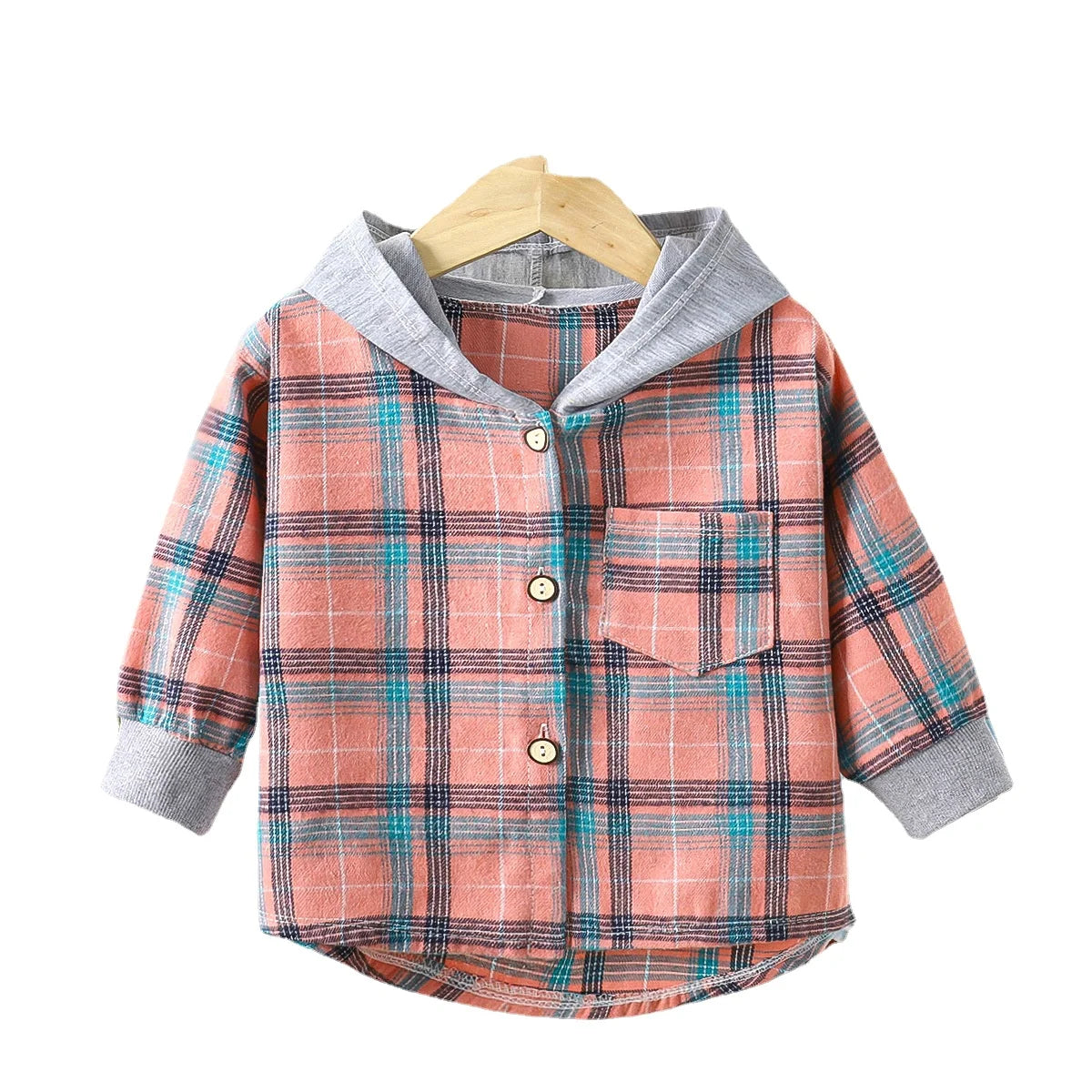 Plaid Hooded Shirt