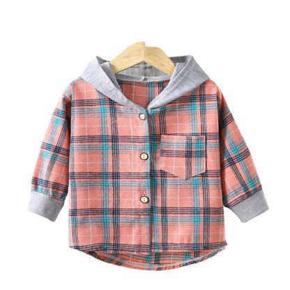 Plaid Hooded Shirt