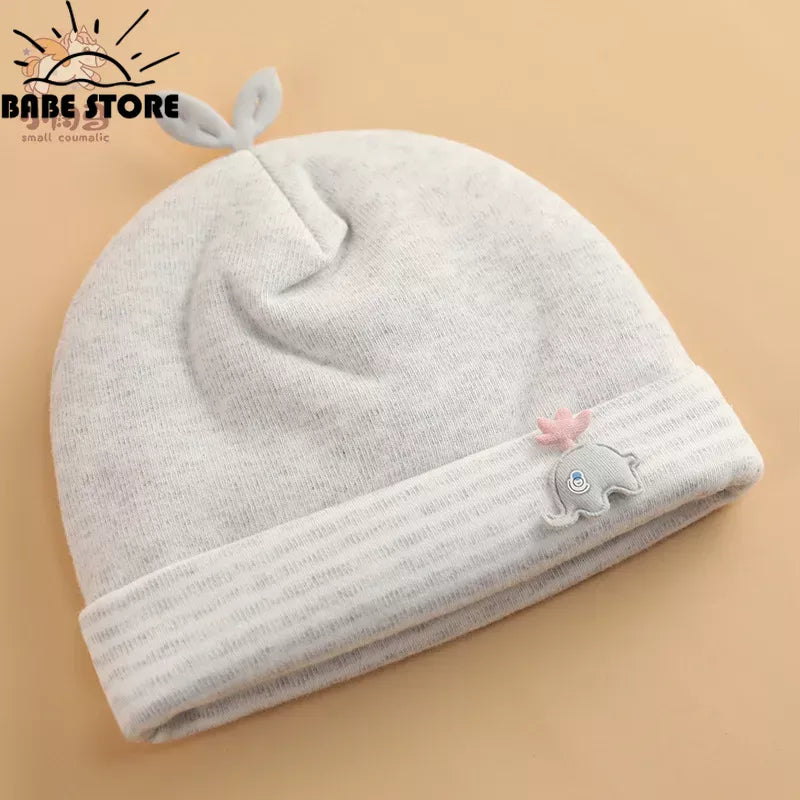 0-6 Months Baby Hats Newborn Beanie Winter Warm Thicker Cotton Soft Elastic Baby Cap for Girls Boys Infant Bonnet Accessories