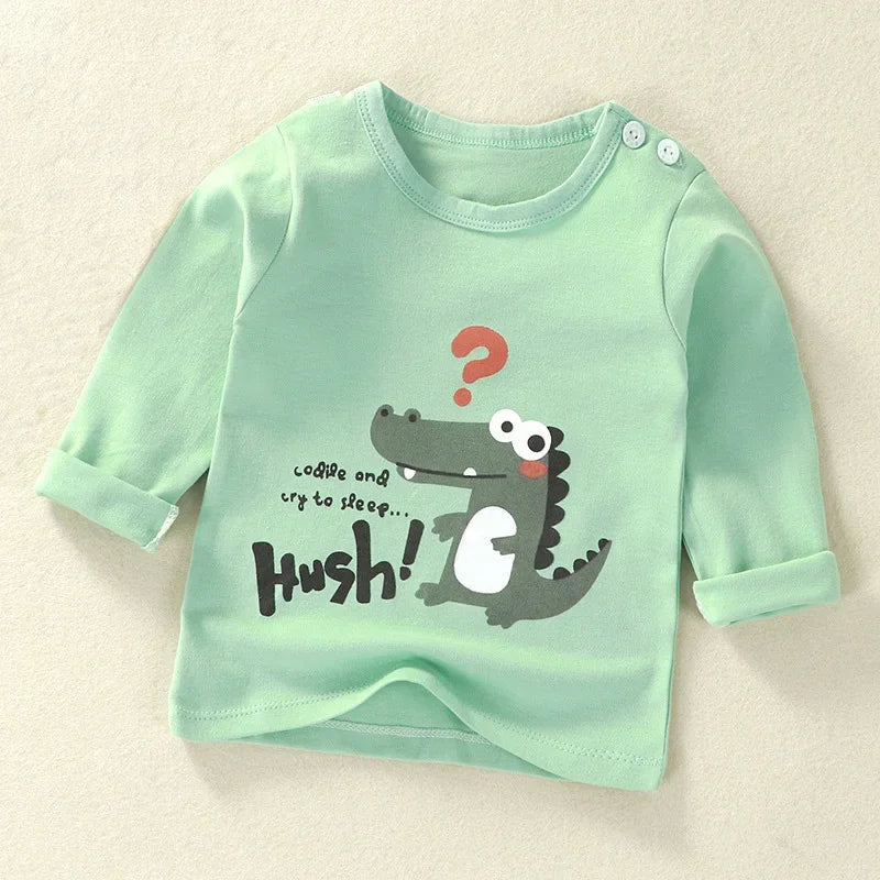 Kids Cartoon Long Sleeve Cotton Tee