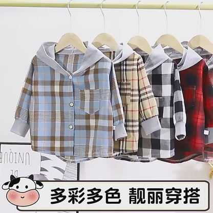 Plaid Hooded Shirt